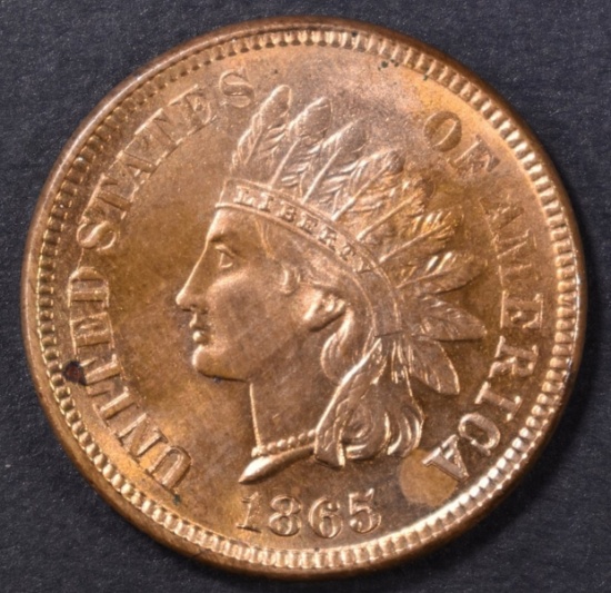 1865 INDIAN CENT CH/GEM BU RED