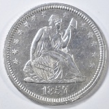 1857 SEATED LIBERTY QUARTER AU/BU