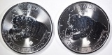 2-2019 CANADA  ROARING GRIZZLY 1oz SILVER COINS