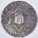 1855 3 CENT PIECE  CH BU