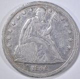 1846 SEATED DOLLAR   XF/AU