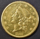1857-S $20 GOLD LIBERTY  BU  OLD CLEANING