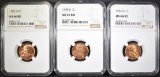 1937-D, 49-S & 55-S LINCOLN CENTS, NGC MS-66 RED
