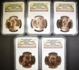 5-NGC GRADED FIRST SPOUSE BRONZE MEDALS