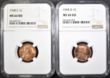1948-D&S LINCOLN CENTS, NGC MS-66 RED