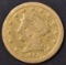 1861-S $2.5 GOLD LIBERTY  F-VF