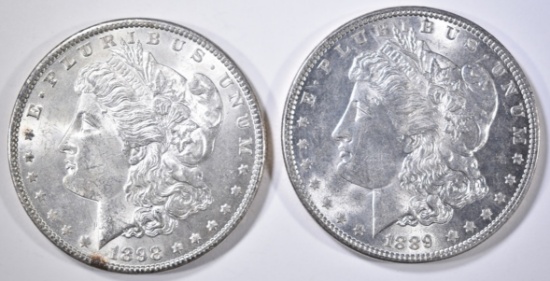 1889 & 98 MORGAN DOLLARS  CH BU