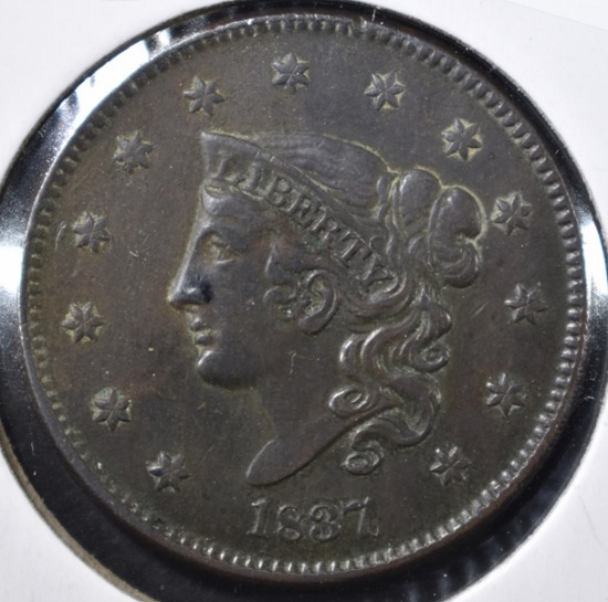 1837 MATRON HEAD LARGE CENT XF