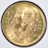 1955 MEXICO 5 PESO GOLD