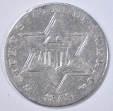 1858 3 CENT SILVER  XF