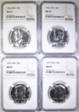 2-1966 SMS & 2-67 SMS KENNEDY HALVES, NGC MS-67