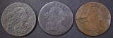 (3) 1806 LARGE CENTS LOW GRADE