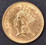 1862 $1 GOLD INDIAN PRINCESS  CH/GEM BU