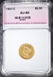 1847-C $2.5 GOLD LIBERTY HEAD  PNA AU BU