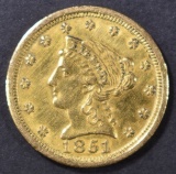 1851-O $2.5 GOLD LIBERTY  CH AU