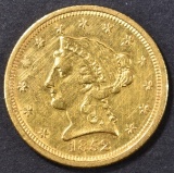 1852-O $2.5 GOLD LIBERTY HEAD BU