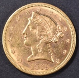 1879-S $5 GOLD LIBERTY HEAD  CH BU