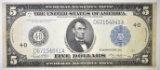 1914 $5 FEDERAL RESERVE NOTE BLUE SEAL