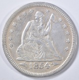 1854 SEATED LIBERTY QUARTER   AU
