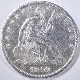 1849-O SEATED LIBERTY HALF DOLLAR  AU