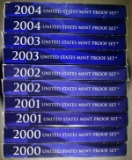 2-EACH 2000-2004 U.S PROOF SETS ORIG PACKAGING