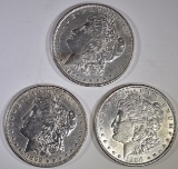 3-AU/BU MORGAN DOLLARS: 1889, 1898-O & 1900