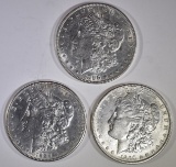 3-AU/BU MORGAN DOLLARS: 2-1889 & 1-1896