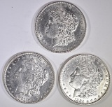 3-AU/BU MORGAN DOLLARS: 1881-O, 1883 & 84-O