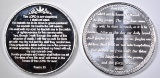 LORD'S PRAYER & PSALM 23 1oz .999 SILVER ROUNDS