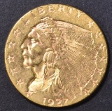 1927 $2.50 GOLD INDIAN, CH AU