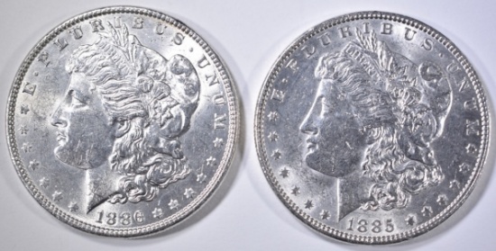 1885 & 1886 BU MORGAN DOLLARS