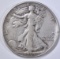 1938-D WALKING LIBERTY HALF DOLLAR, VF