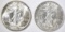 1943 & 46 WALKING LIBERTY HALVES  CH BU