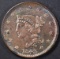 1843 LARGE CENT  BU  CLEANED