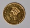 1867 $1 GOLD CH BU