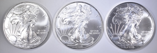 3-BU 2010 AMERICAN SILVER EAGLES