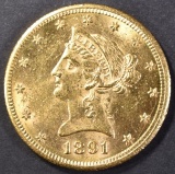 1891-CC $10.00 GOLD CH BU NICE