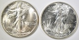 1944 & 45 WALKING LIBERTY HALVES  CH BU