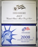 2007 & 2008 U.S. PROOF SETS ORIG PACKAGING
