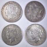 4-CIRC SILVER DOLLARS: