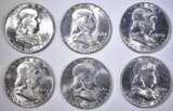 6-BU FRANKLIN HALF DOLLARS: