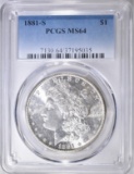 1881-S MORGAN DOLLAR  PCGS  MS-64