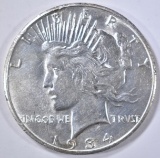 1934-S PEACE DOLLAR, CH AU