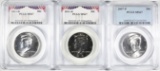 2007-P & 2-2011-D KENNEDY HALVES, PCGS MS-67