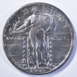 1919-S STANDING LIBERTY QUARTER, CH BU TONED NICE!