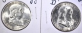 1949-D & 49-S GEM BU FRANKLIN HALF DOLLARS