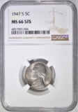 1947-S JEFFERSON NICKEL NGC MS-66 5FS