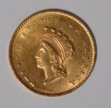 1855 $1 GOLD TYPE 2 CH BU
