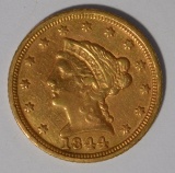 1844-C $2.5 GOLD LIBERTY VF