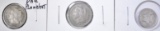 1851 3-CENT SILVER & 1865 F & 67 VF 3-CENT NICKELS